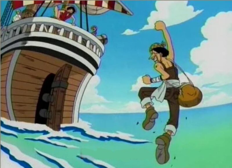 pirate jumping from ship