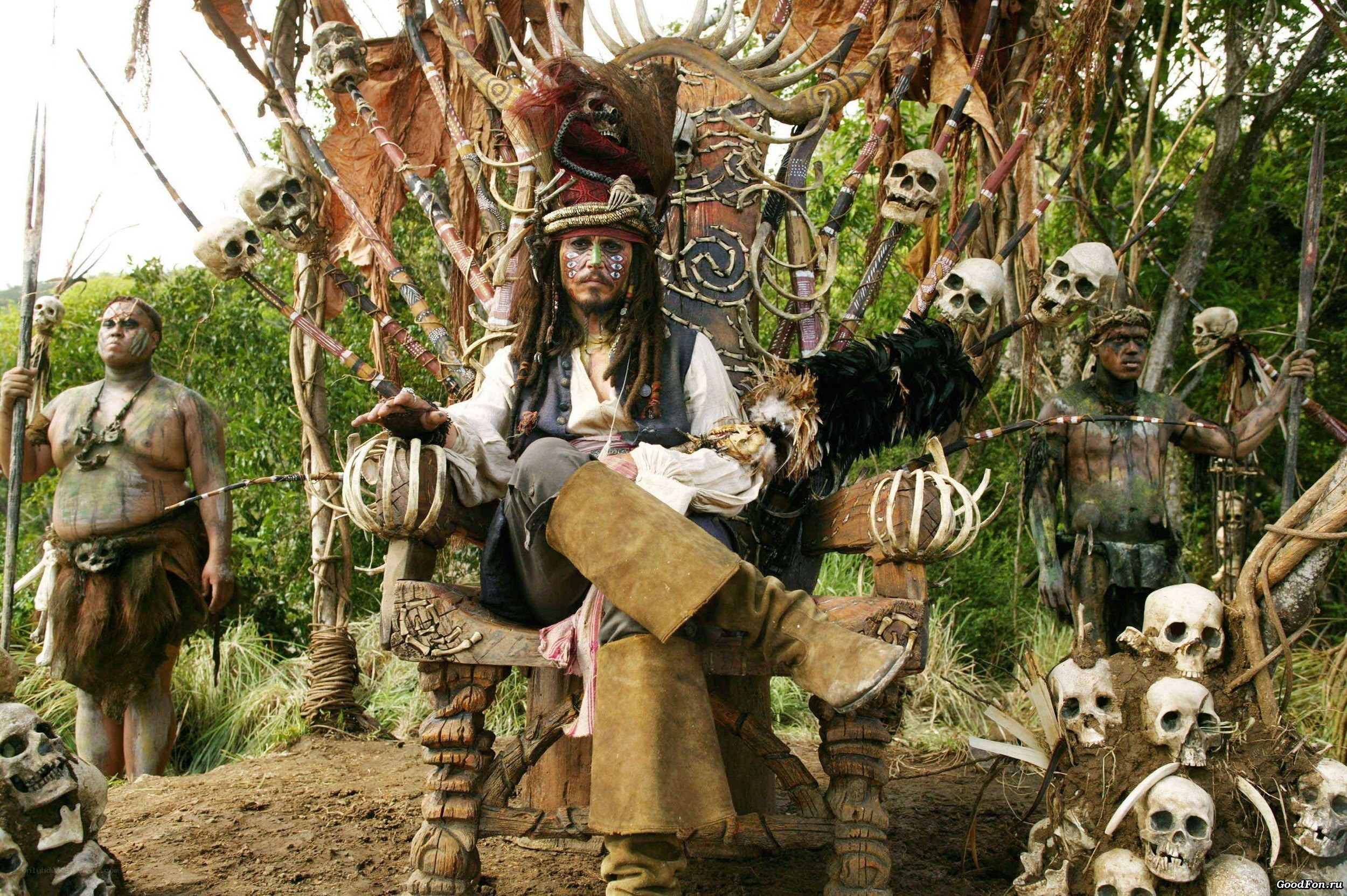 Pirate king on a skull throne