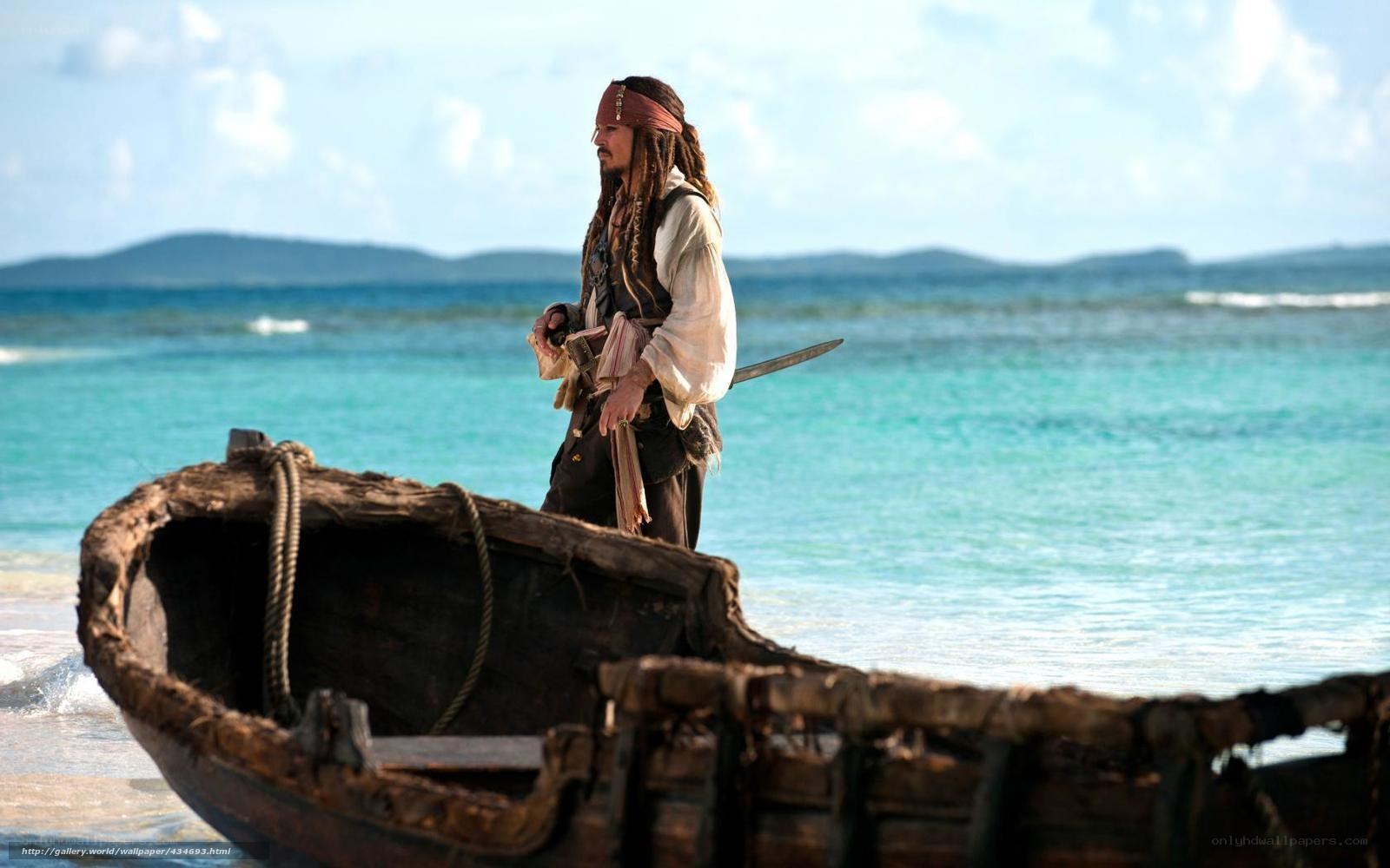 Pirate on a beach with boat