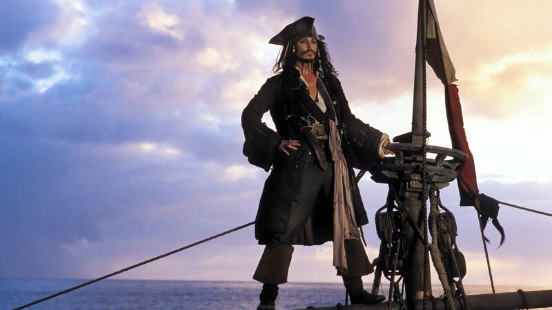 Pirate on a Ship — Blue, Dramatic, Sunset