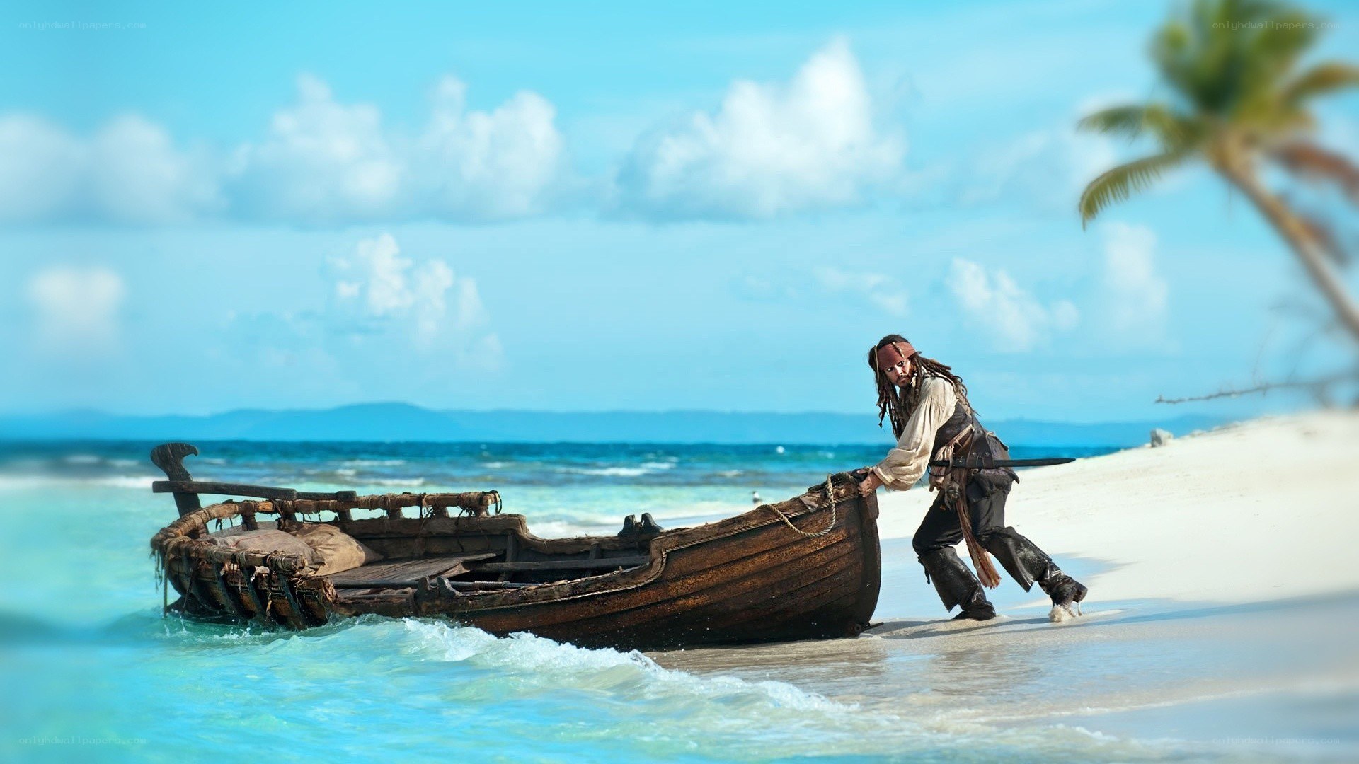 Pirate on a tropical beach