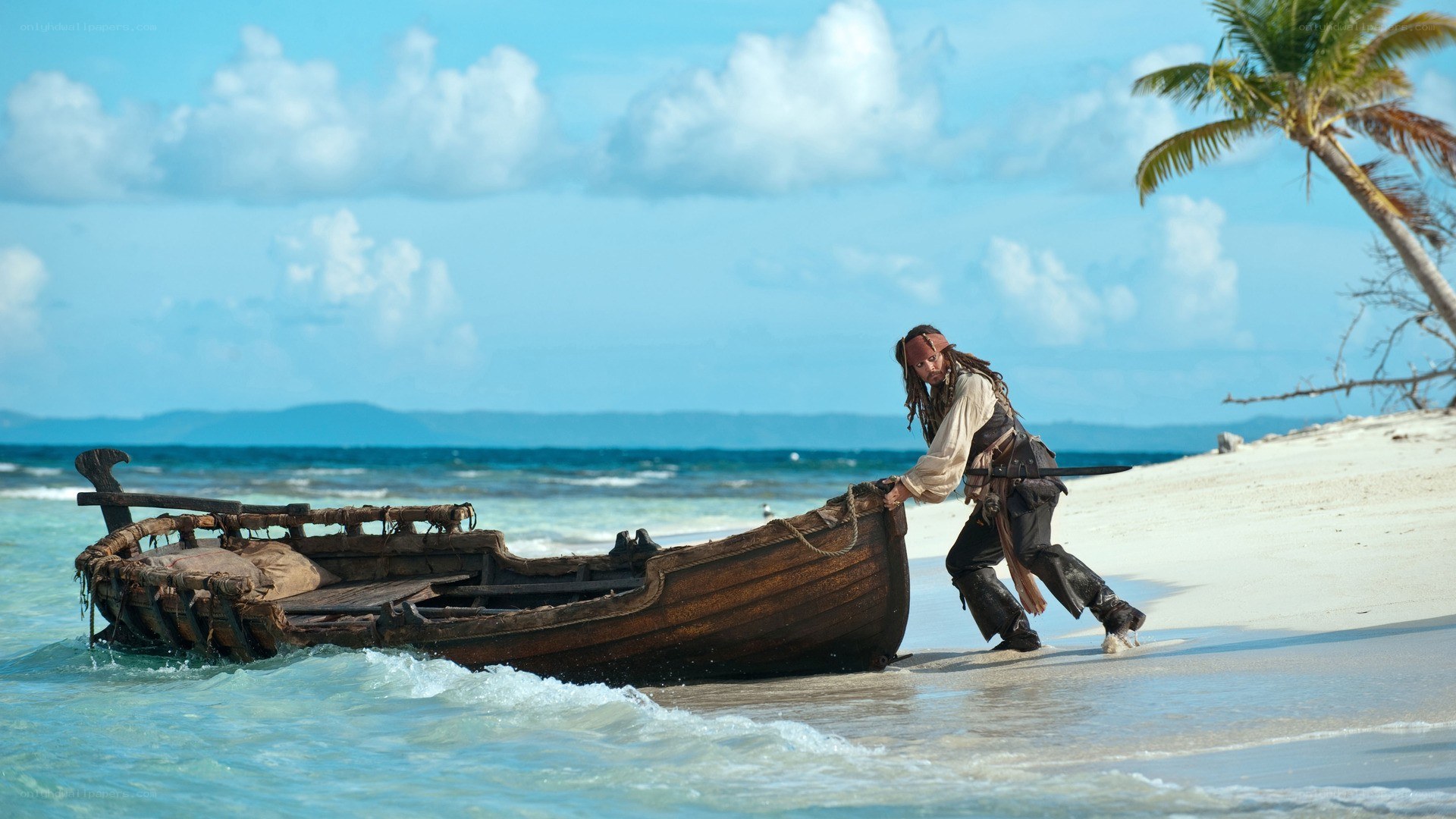 Pirate on a tropical beach