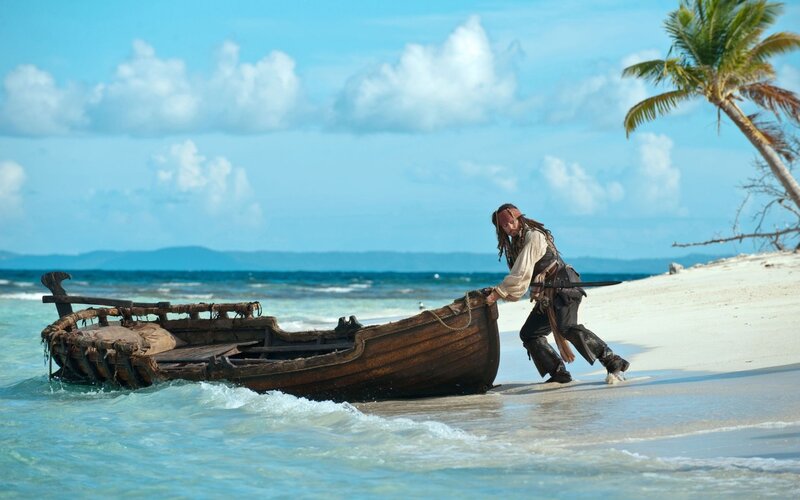 Pirate on a tropical beach