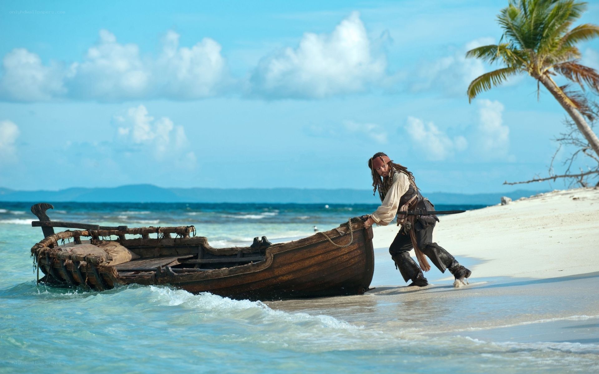 Pirate on a tropical beach