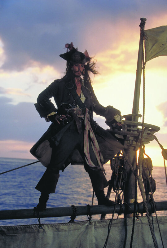 Pirate on Ship Deck — Blue, Dramatic
