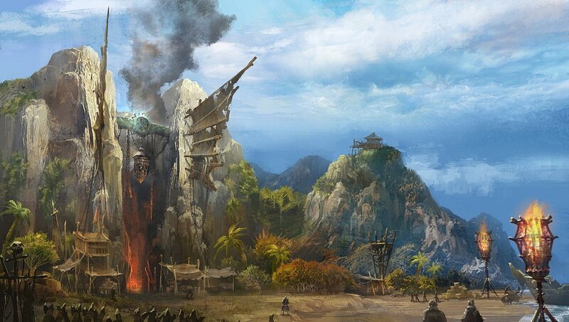 Pirate outpost on a tropical island