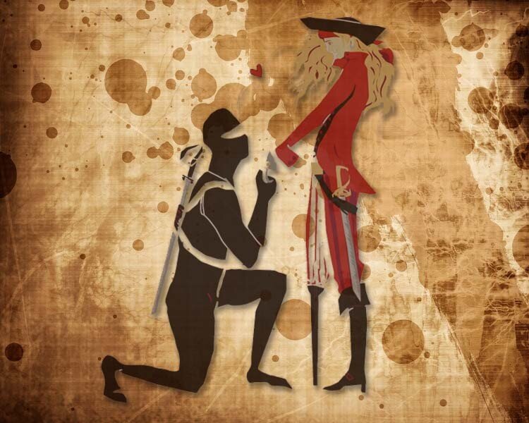 Pirate proposal illustration