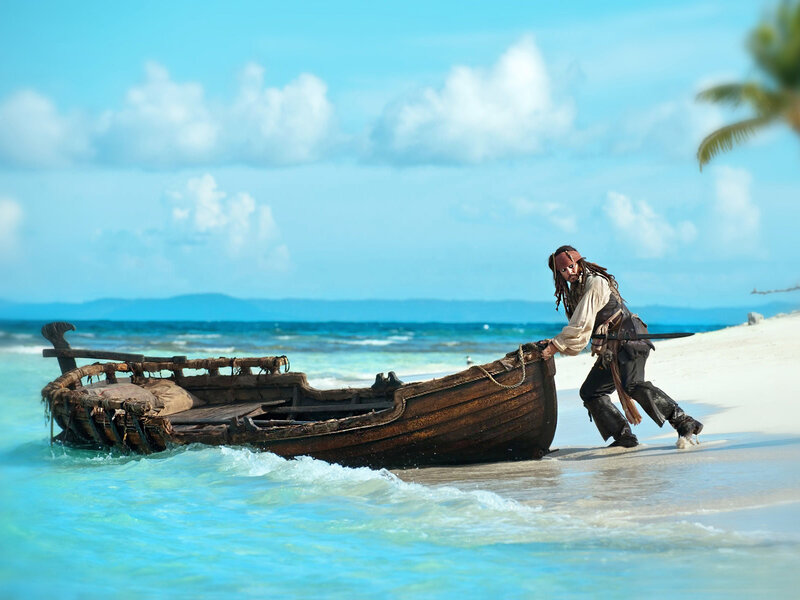 Pirate Pushing Boat