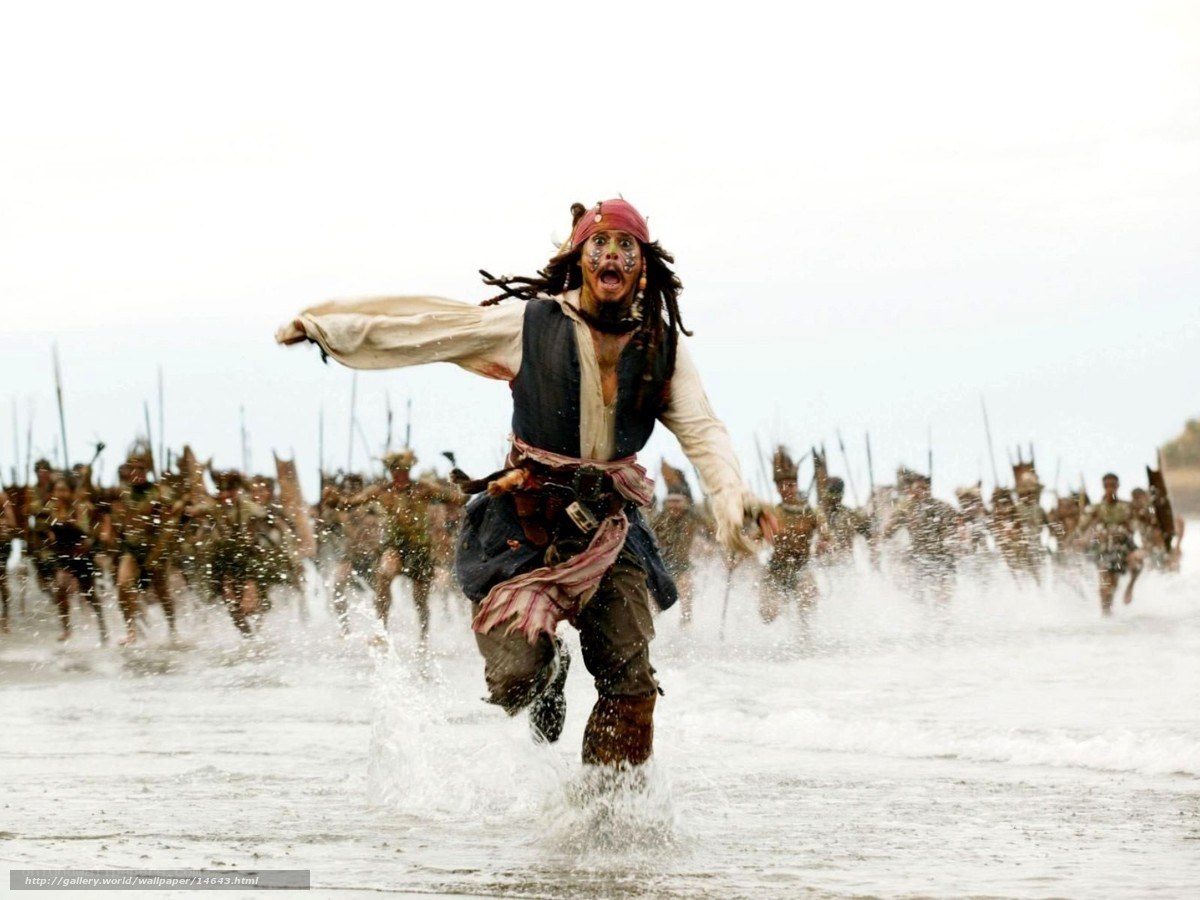 pirate running from soldiers