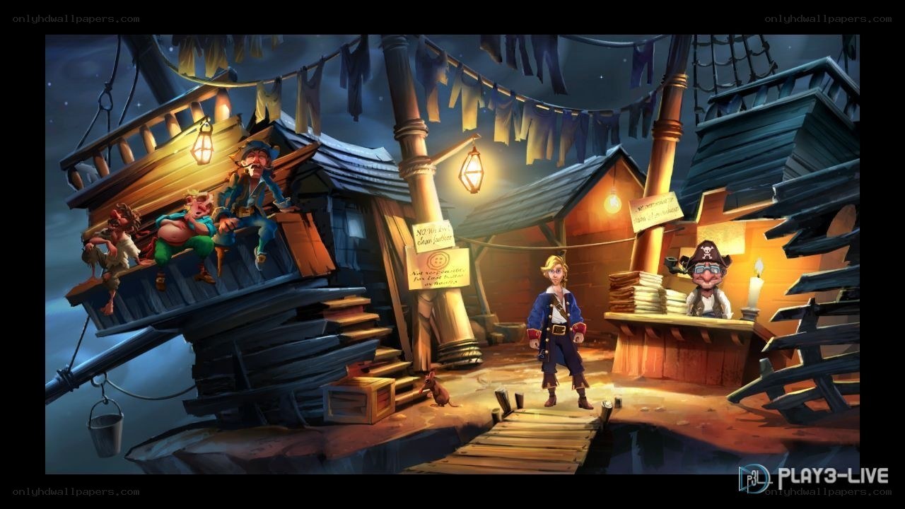 Pirate ship at night