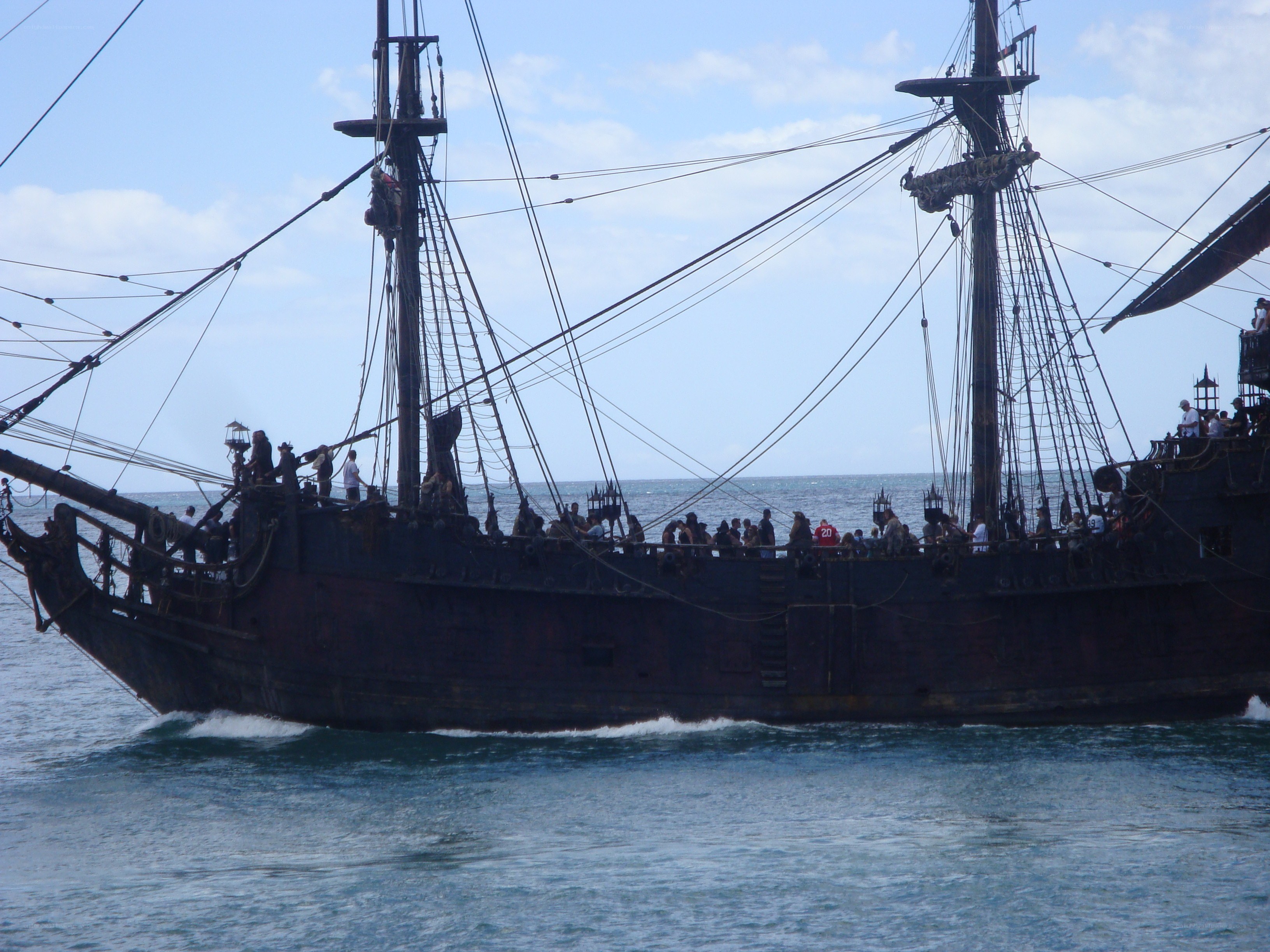 pirate ship at sea