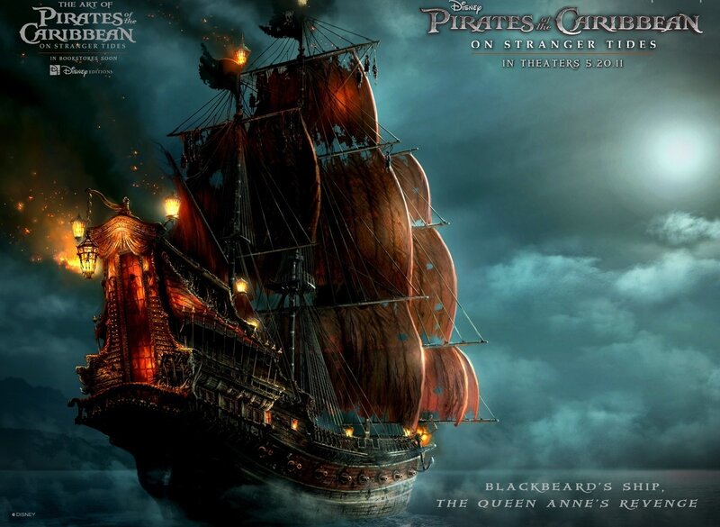 Pirate Ship at Sea — Dark Blue