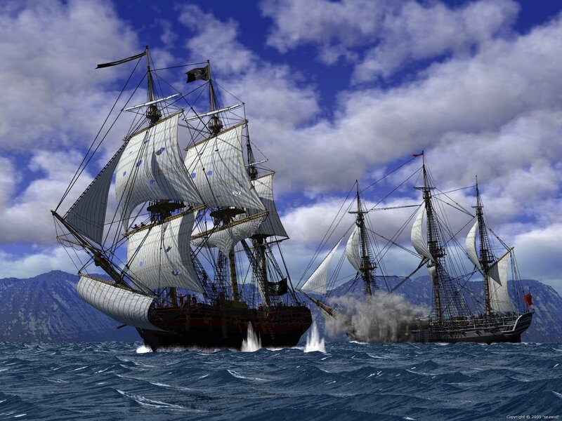 Pirate Ship Battle — Blue