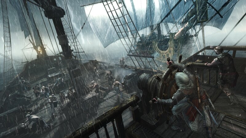 Pirate Ship Battle — Gray, Dramatic, 3d Render