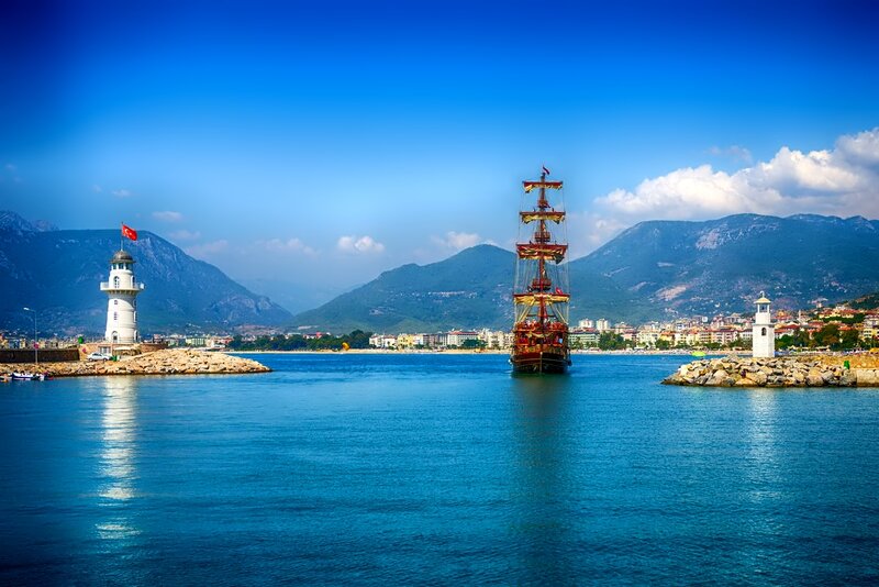 Pirate Ship in Harbor