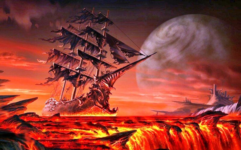 Pirate Ship in Lava