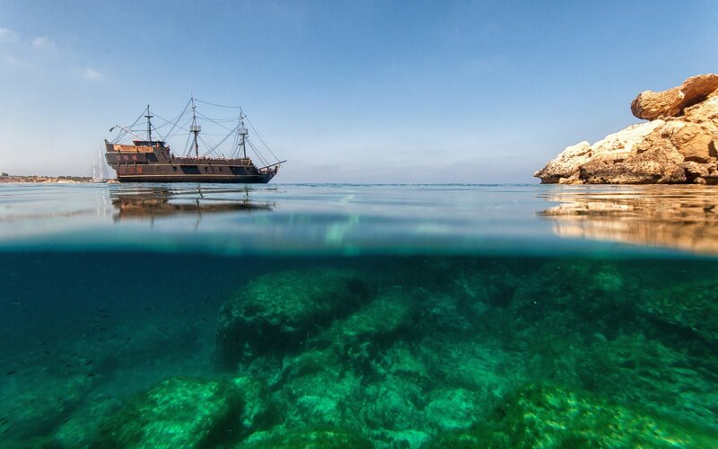 Pirate Ship in Sea