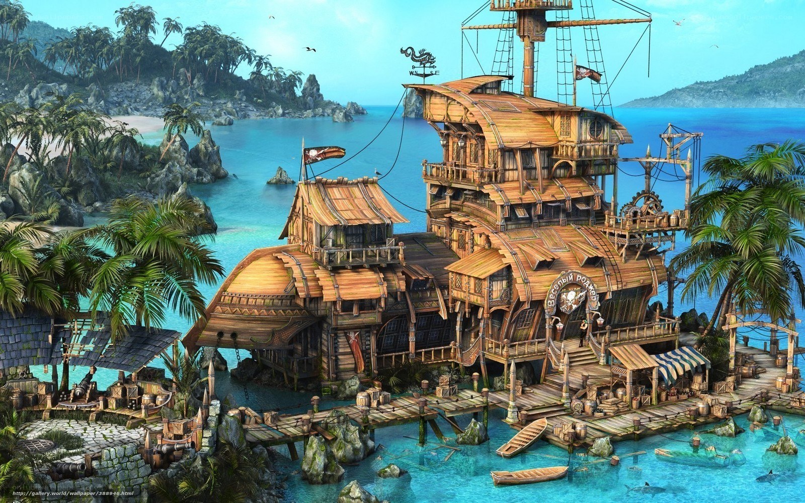Pirate ship island settlement