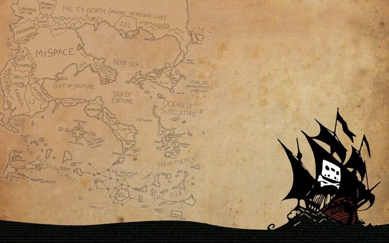Pirate Ship on Map — Brown, Adventurous