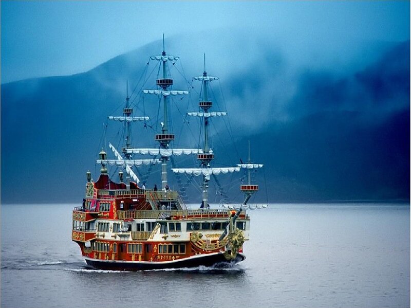pirate ship on the water