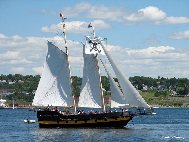 Pirate ship sailing on the water