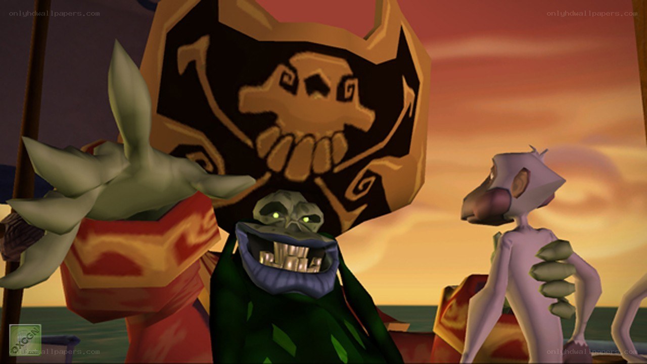 Pirate ship scene at sunset