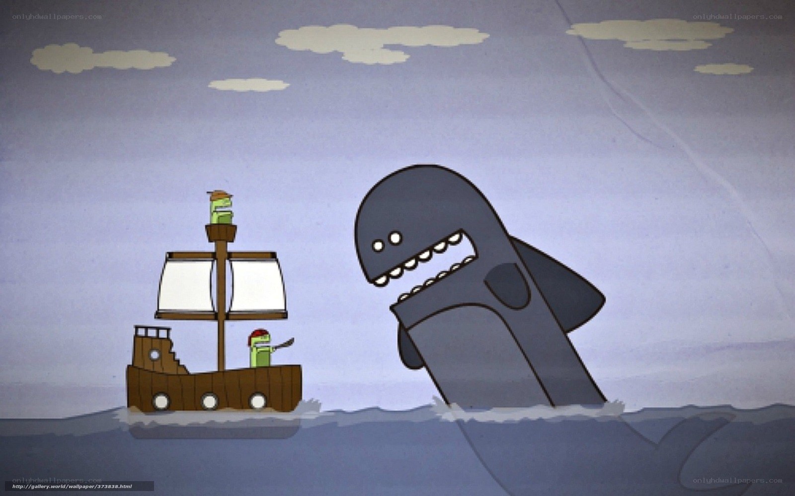 Pirate ship vs giant whale