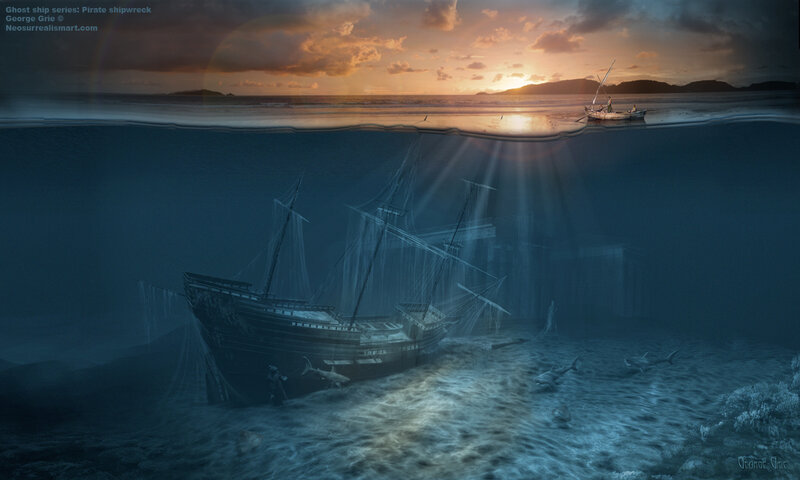 Pirate Shipwreck Underwater