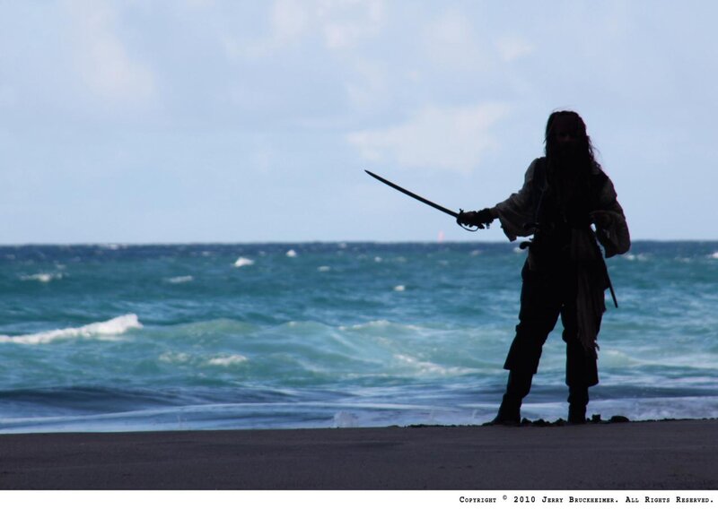 Pirate Silhouette on Beach