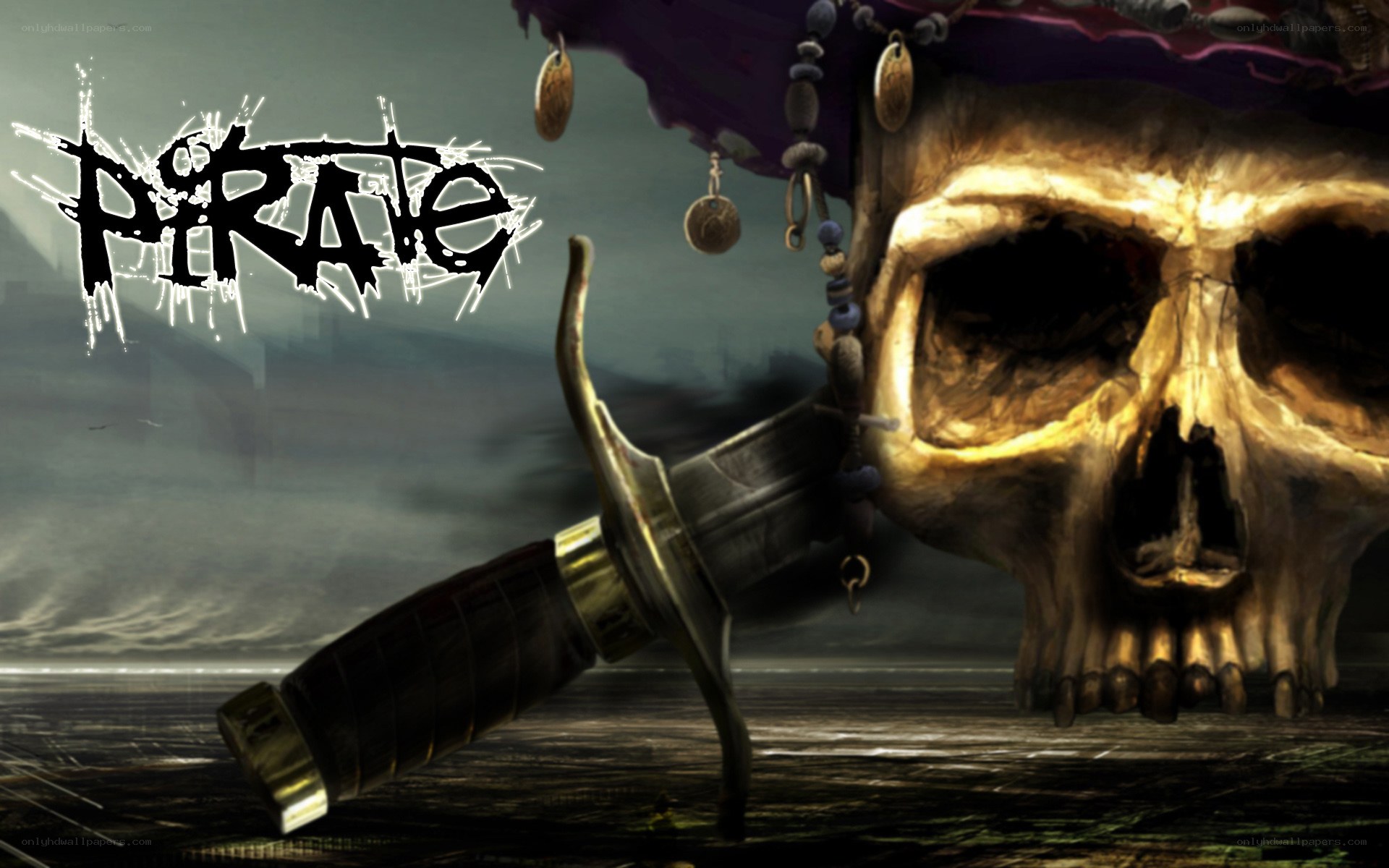 Pirate skull and dagger