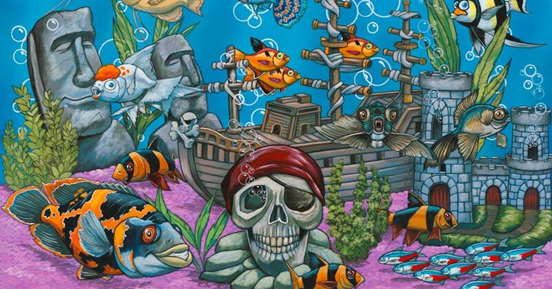 Pirate Skull in Aquarium