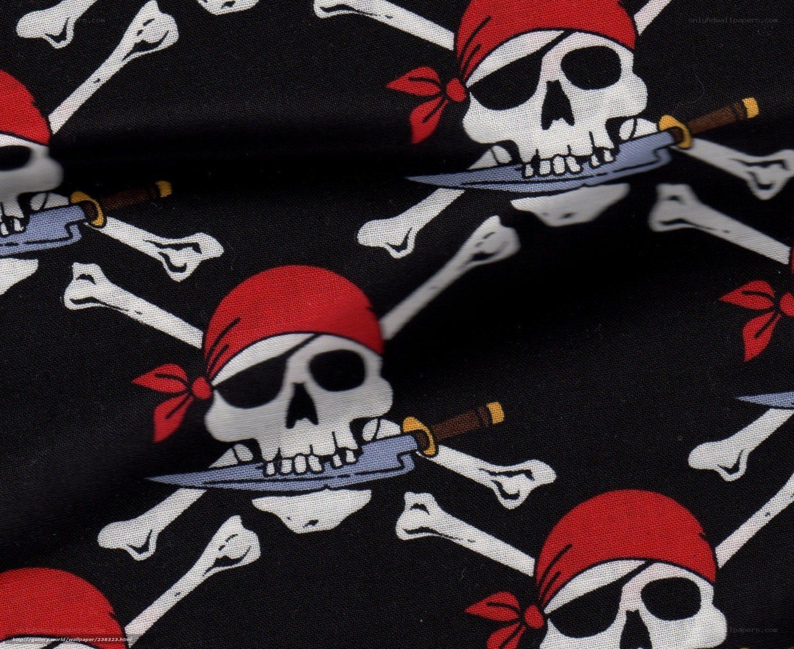 pirate skull pattern fabric
