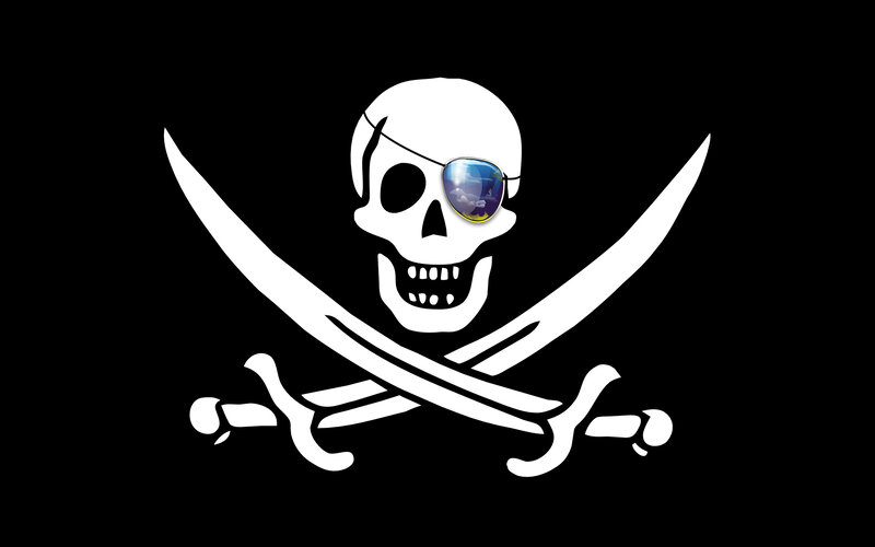 pirate skull with eyepatch