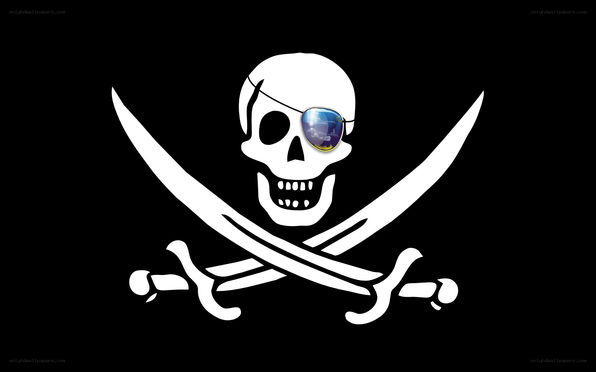 pirate skull with eyepatch