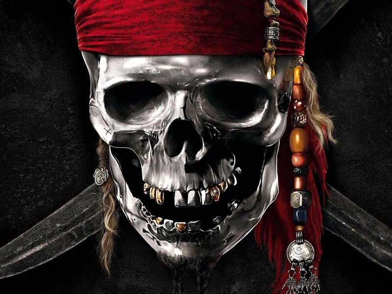Pirate skull with red bandana
