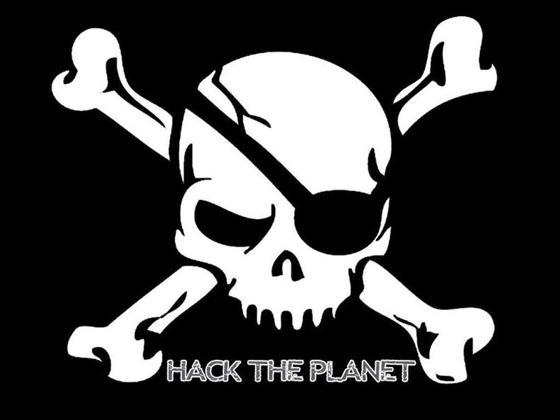 Pirate skull with text