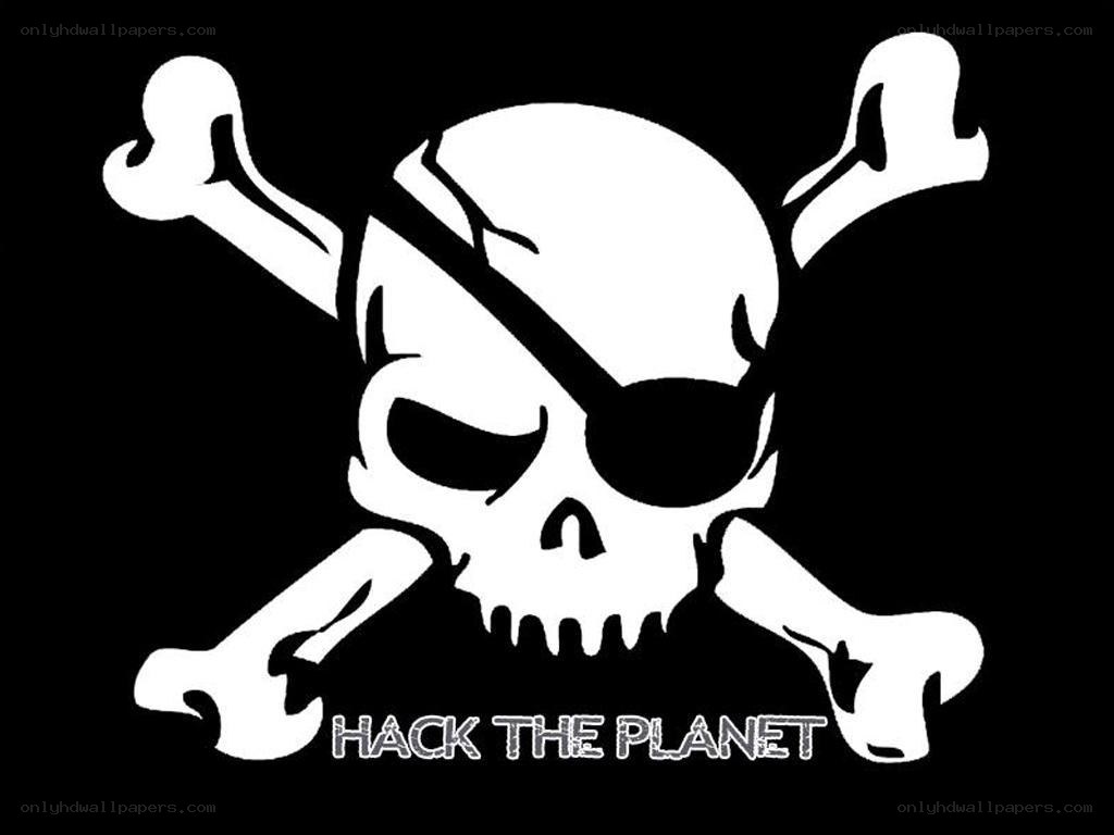 Pirate skull with text