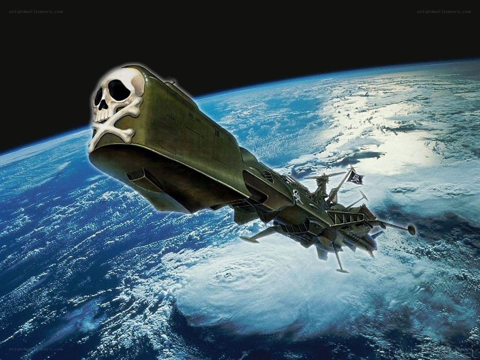 Pirate spaceship in orbit