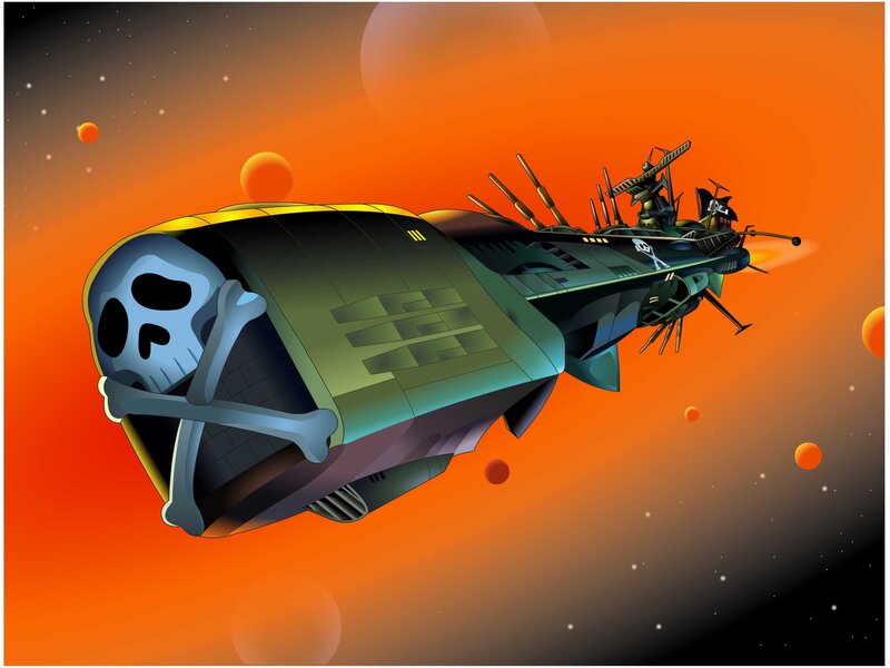 pirate spaceship in space
