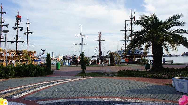 Pirate-themed Ships at Harbor
