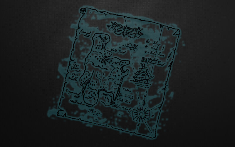 Pirate Treasure Map — Black