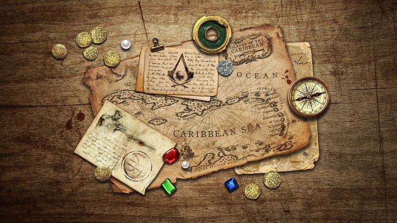 Pirate Treasure Map — Brown, Adventurous