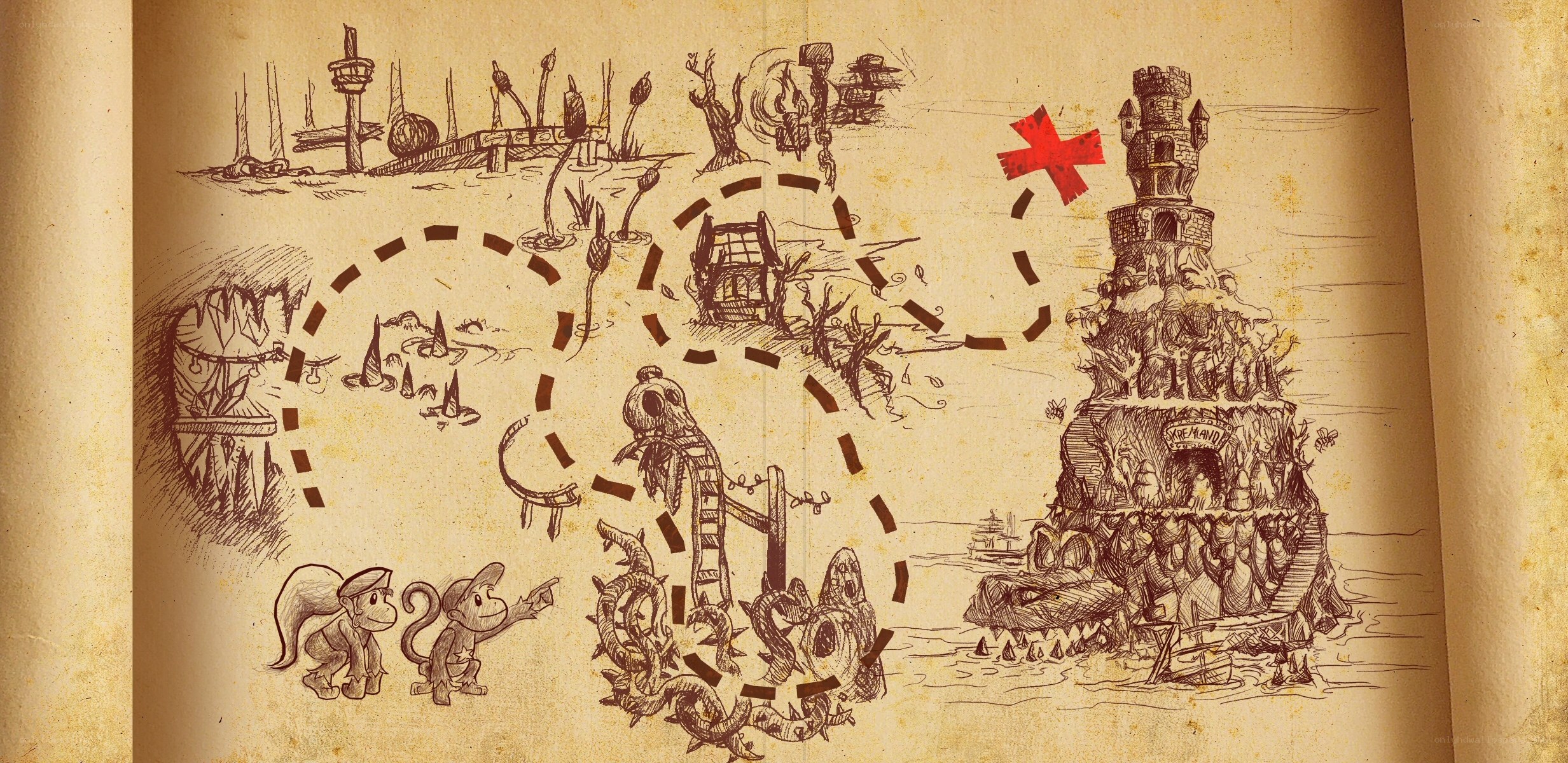 pirate treasure map illustration