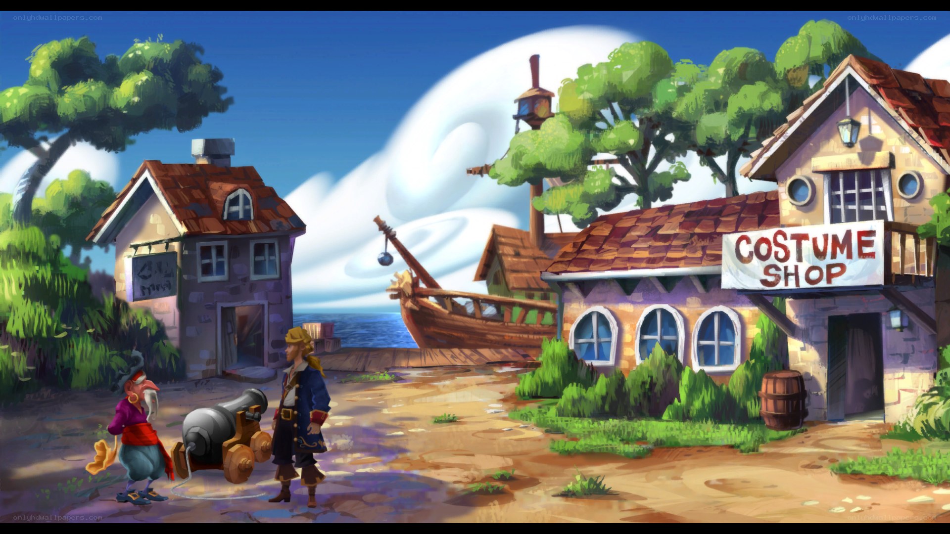 Pirate village scene