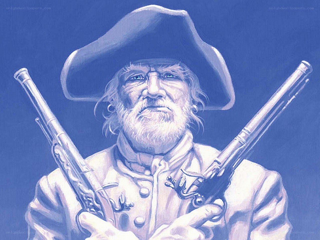 Pirate with crossed pistols
