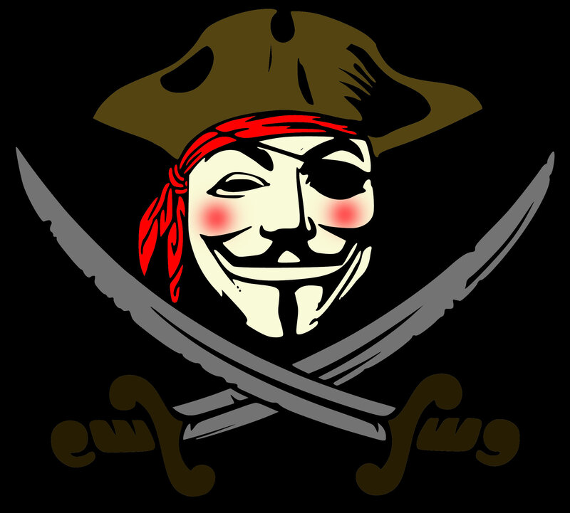 Pirate with Guy Fawkes mask