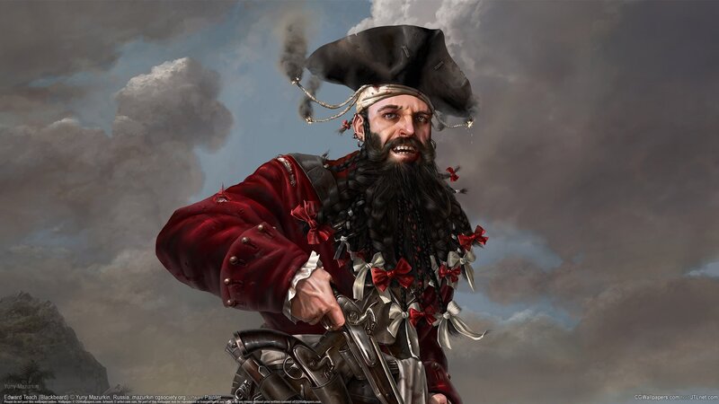 Pirate with Long Beard — Red