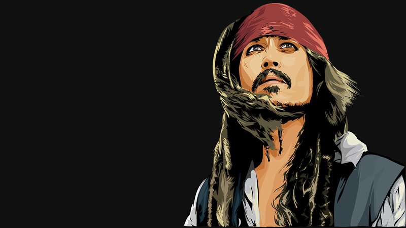 Pirate with Red Bandana — Black