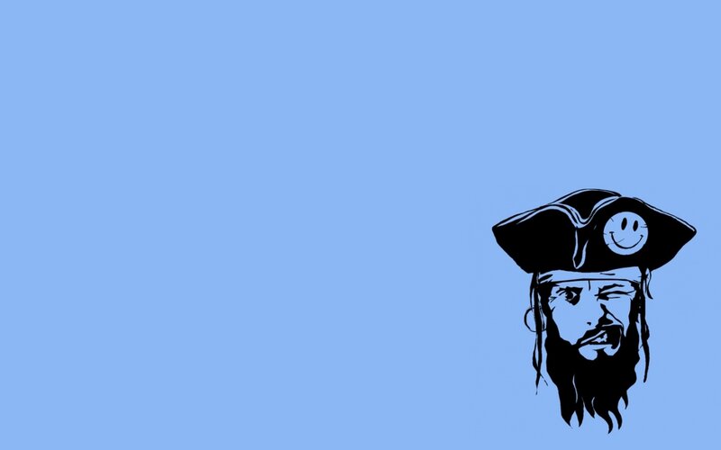 Pirate with Smiley Hat — Blue, Playful