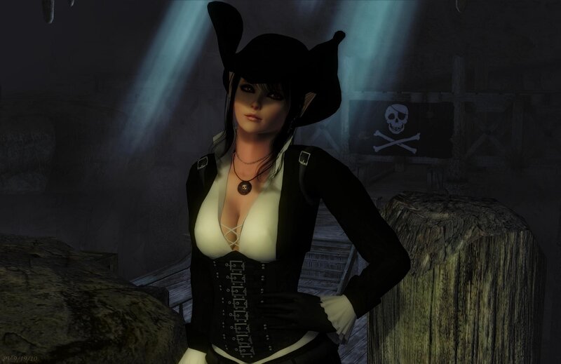 pirate woman in dim light